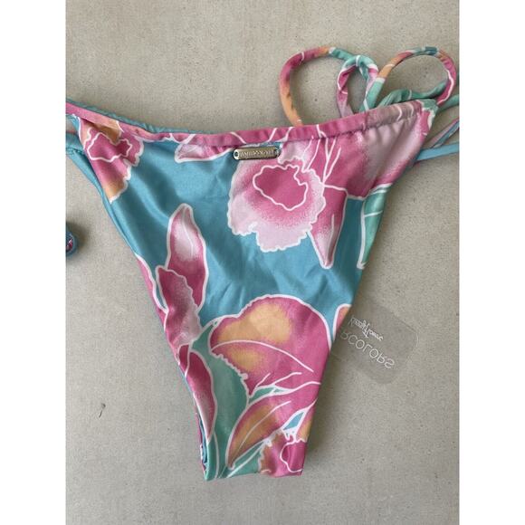 Kenny Flowers Swim Floral String Bikini Bottom Maui Swimwear - Picture 6 of 11